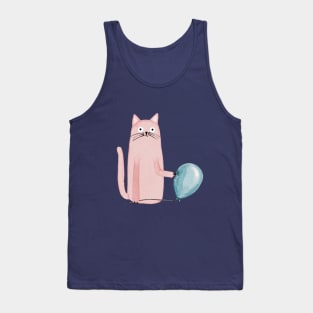 Funny cat with a balloon Tank Top